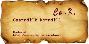 Csernák Kornél névjegykártya