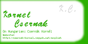 kornel csernak business card