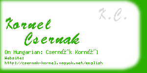 kornel csernak business card